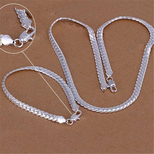 Flat Chain Sets Niconica Necklace Bracelet jewelry Men's accessories 