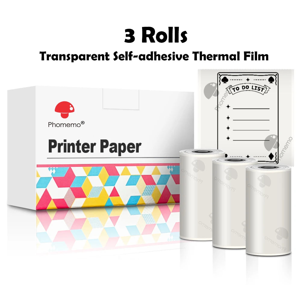 Portable Mini Thermal Printer - Niconica Transparent 3 Rolls