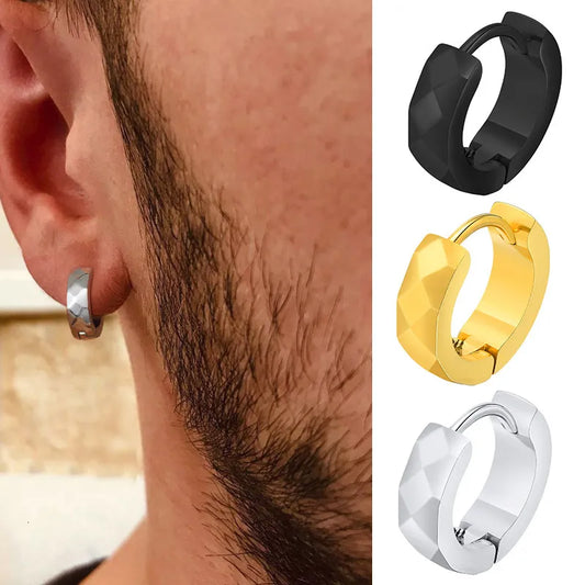 Earrings Circular Round Niconica geometric hoop huggie Men Jewelry