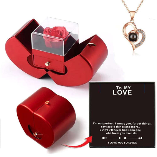 Red Apple Jewelry Box Necklace Eternal Rose Niconica Fashion Jewelry
